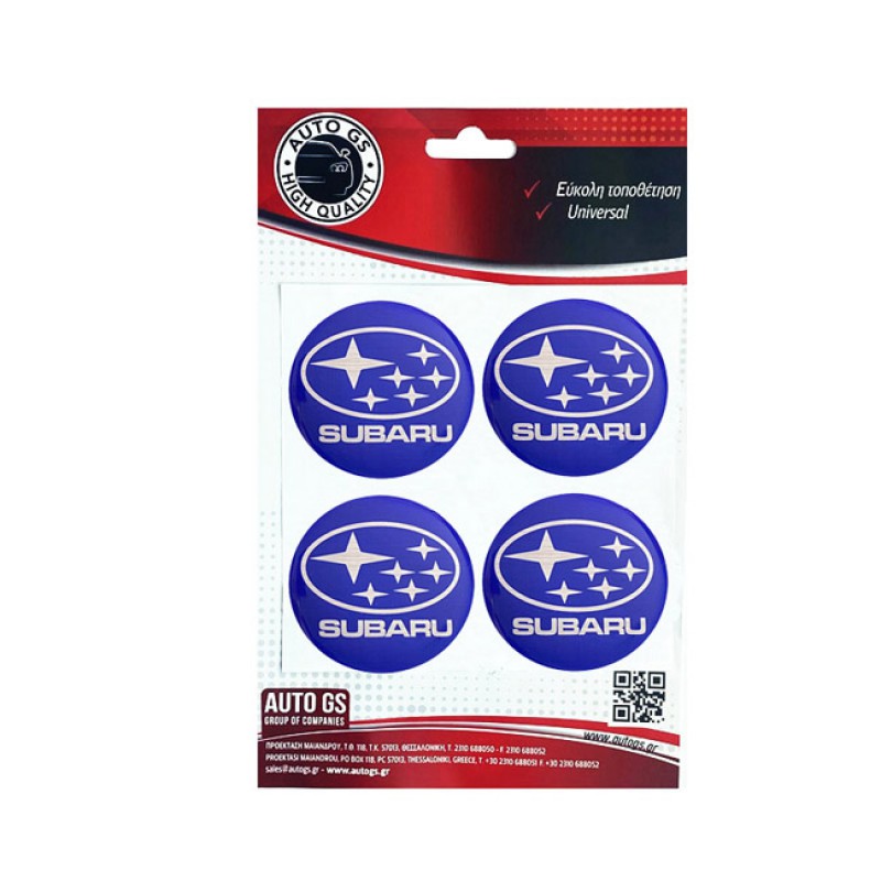 Αυτοκόλλητα Ζαντών Σμάλτο Subaru 60mm 4 Τεμάχια - 41116 39093