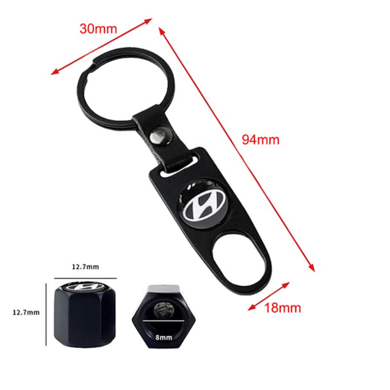 Καπάκια Βαλβίδων Αυτοκινήτου Με Μπρελόκ Hyundai 5 Τεμάχια - 41271 49028