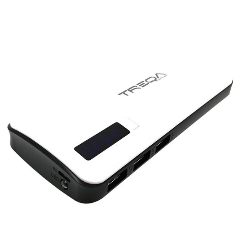 Power Bank Treqa TR-901 12800mAh Με 3 Θύρες USB-A Και Led Φως Λευκό 1 Τεμάχιο - 99173 49721