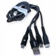 Καλώδιο USB Φόρτισης Και Μεταφοράς Δεδομένων 3πλό Για Smartphone, Type-C Και Iphone 5A 1Τμχ - 99516 47836