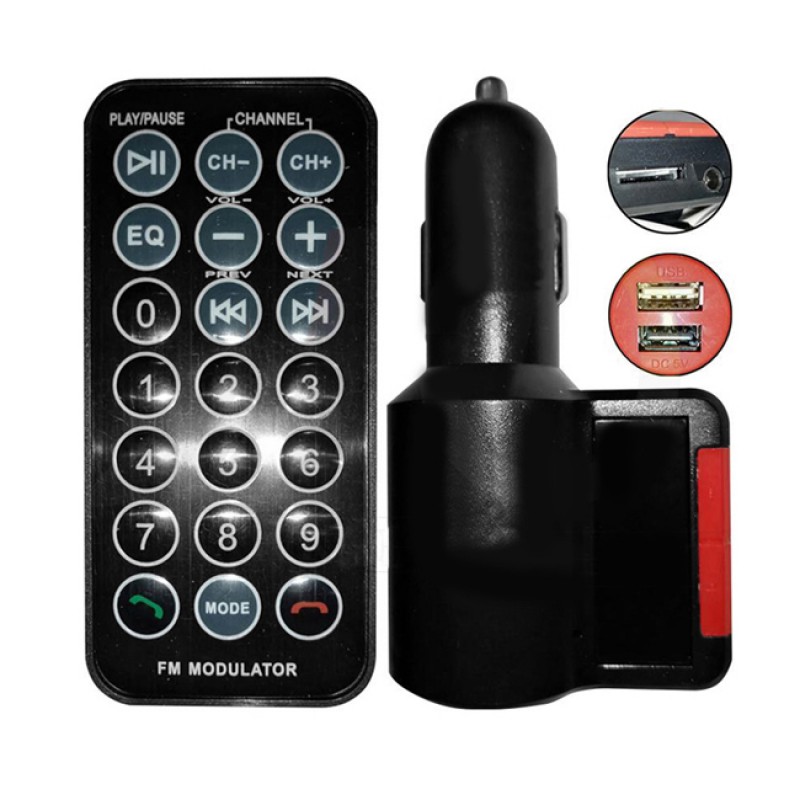 Fm Transmitter ALS-A905 Με Bluetooth, 2 USB, Οθόνη LCD Και Τηλεχειριστήριο Μαύρο 1 Τεμάχιο - 99517 47930