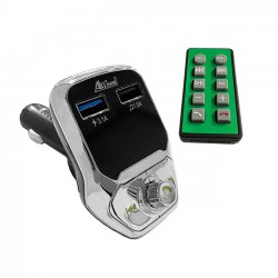 Fm Transmitter ALS-A688 Με Bluetooth, 2 USB, Οθόνη LCD Και Τηλεχειριστήριο Ασημί-Μαύρο 1 Τεμάχιο - 99551 49182