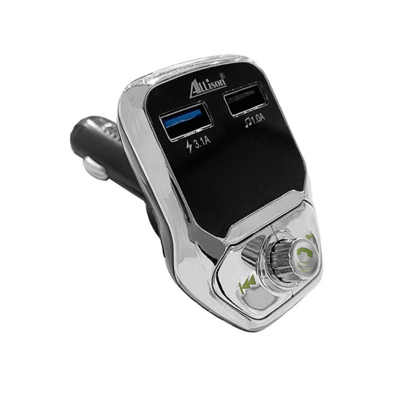 Fm Transmitter ALS-A688 Με Bluetooth, 2 USB, Οθόνη LCD Και Τηλεχειριστήριο Ασημί-Μαύρο 1 Τεμάχιο - 99551 49182
