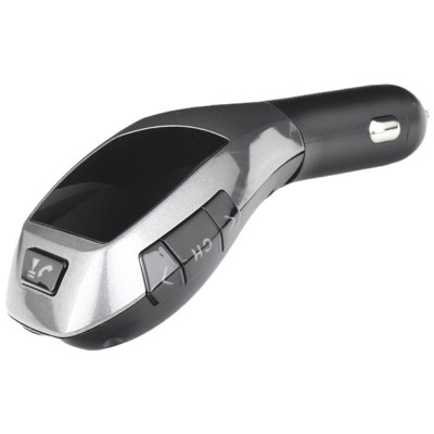 Fm Transmitter X5 Με Bluetooth, MicroSD Και Οθόνη LCD Μαύρο - Ασημί 1 Τεμάχιο - 99700