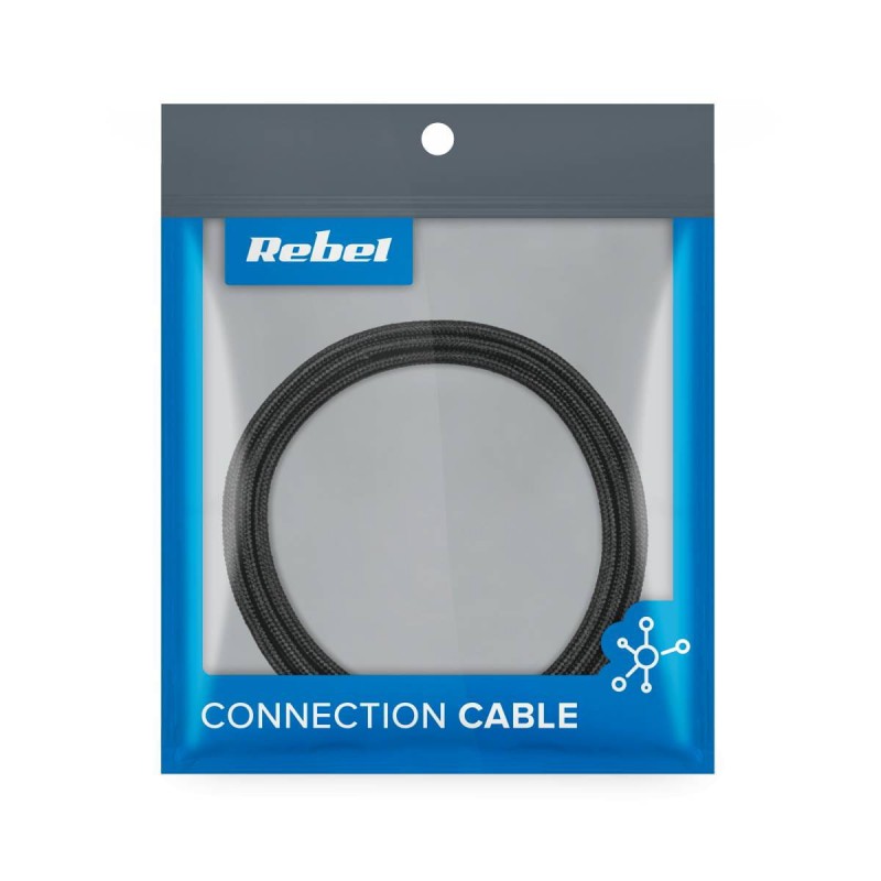 Καλώδιο 3σε1 USB σε microUSB, USB type C, Lightning 1m REBEL - RB-6005-100-B