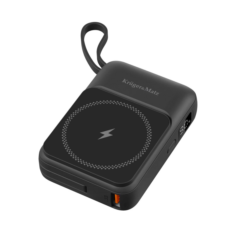 Powerbank 10000mAh wireless με USB/USB-C/Lightning Mag Safe Kruger&Matz μαύρο