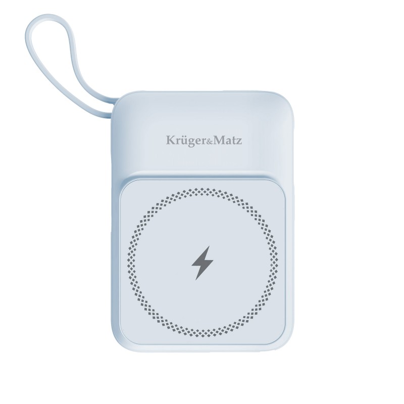 Powerbank 10000mAh wireless με USB/USB-C/Lightning Mag Safe Kruger&Matz γαλάζιο